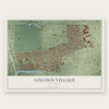 Lincoln Village, California map print, the full design