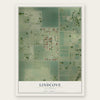 Lindcove, California map print, the full design