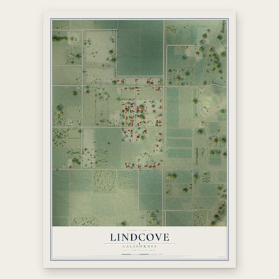 Lindcove, California map print, the full design