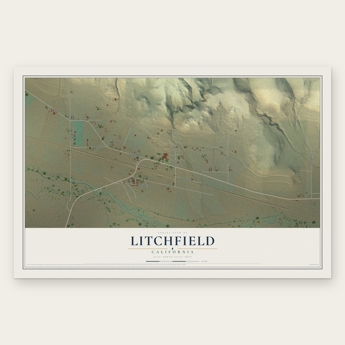Litchfield, California map print, the full design