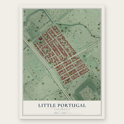 Little Portugal, California map print, the full design