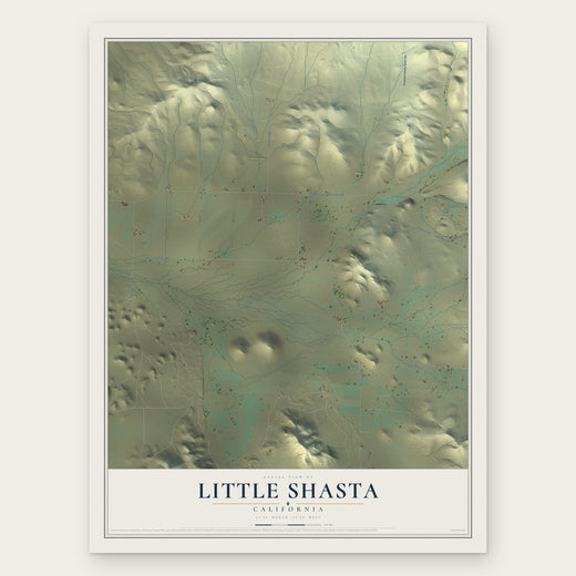 Little Shasta, California map print, the full design