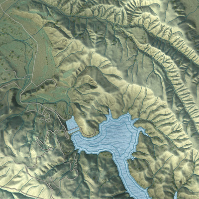 Second close-up of the map of Livermore, California print showing more streets and buildings