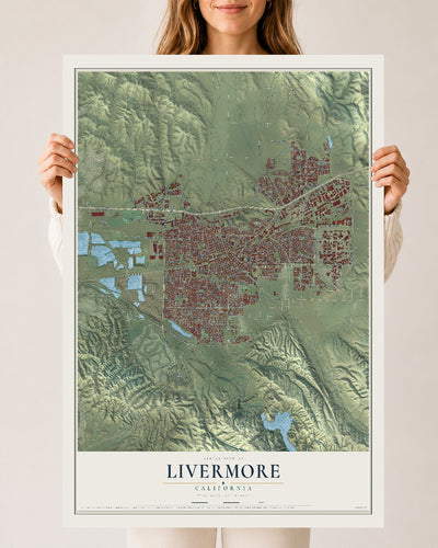Map of Livermore, California, 24 x 36 inch unframed archival matte print