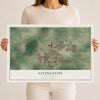 Map of Livingston, California, 12 x 18 inch unframed archival matte print