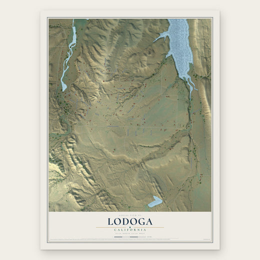 Lodoga, California map print, the full design