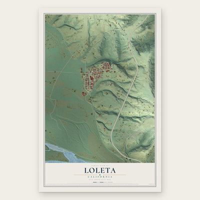 Loleta, California map print, the full design