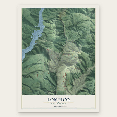 Lompico, California map print, the full design