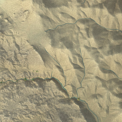 Second close-up of the map of Lone Pine, California print showing more streets and buildings