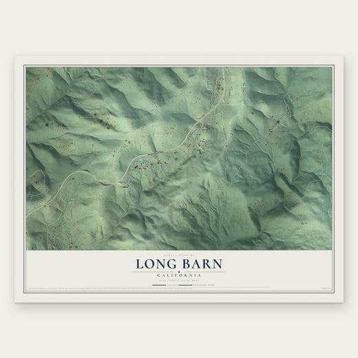 Long Barn, California map print, the full design