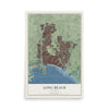 Map of Long Beach, California, 12 x 18 inch unframed archival matte print