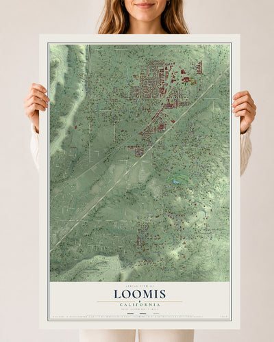 Map of Loomis, California, 24 x 36 inch unframed archival matte print