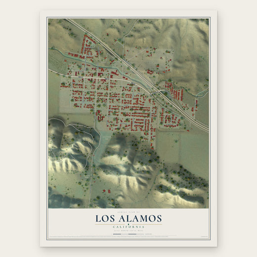 Los Alamos, California map print, the full design