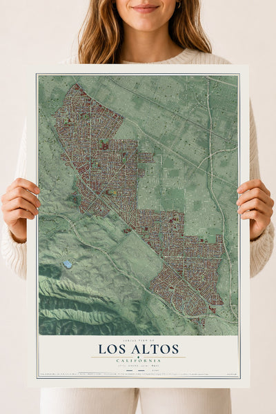 Map of Los Altos, California, 18 x 24 inch unframed archival matte print