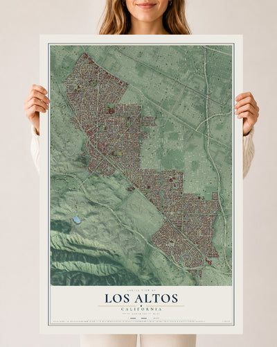 Map of Los Altos, California, 24 x 36 inch unframed archival matte print