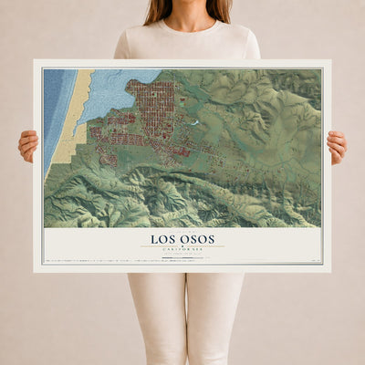 Map of Los Osos, California, 24 x 36 inch unframed archival matte print