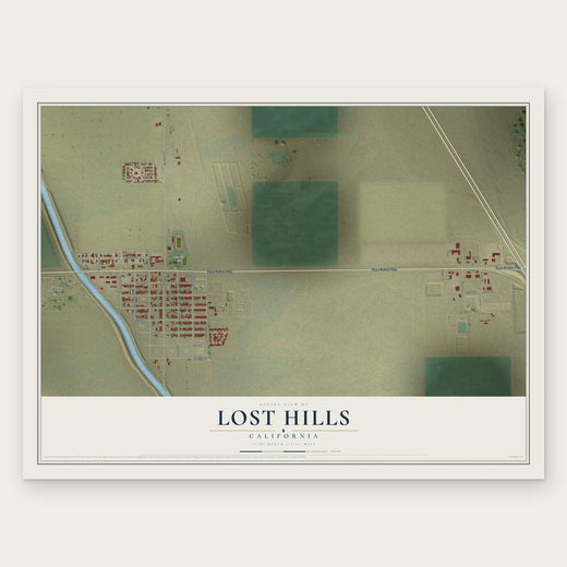 Lost Hills, California map print, the full design