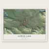 Lower Lake, California map print, the full design