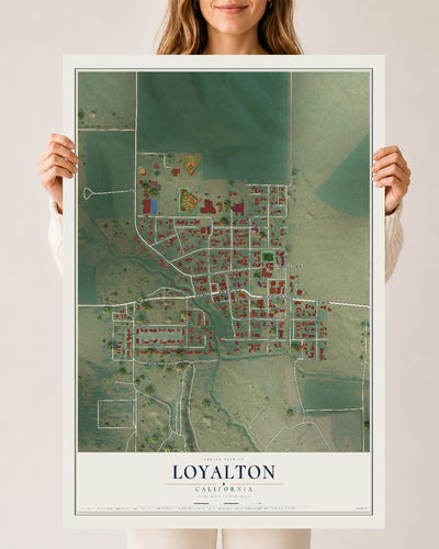 Map of Loyalton, California, 24 x 36 inch unframed archival matte print