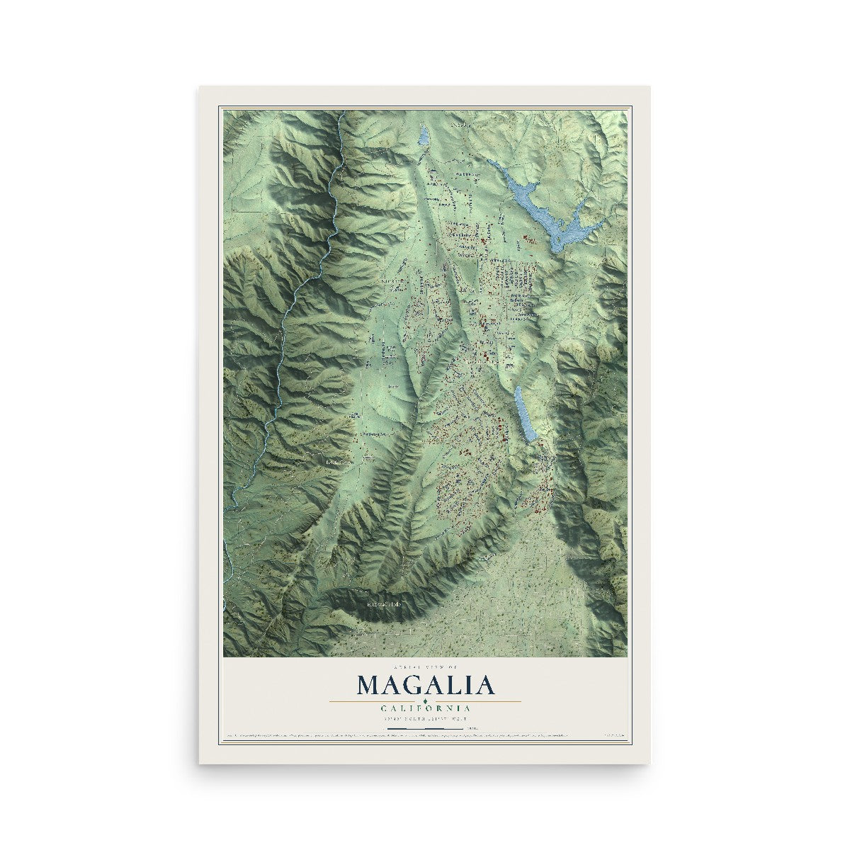 Map of Magalia, California, 12 x 18 inch unframed archival matte print