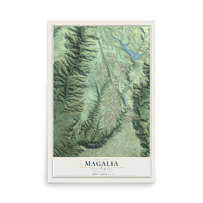Map of Magalia, California, 12 x 18 inch unframed archival matte print