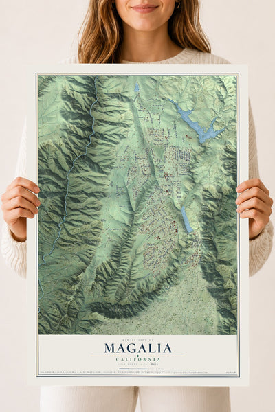 Map of Magalia, California, 18 x 24 inch unframed archival matte print