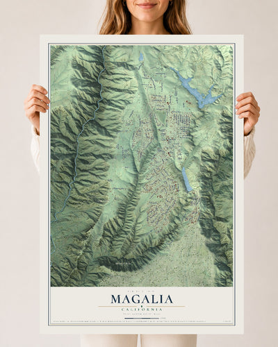 Map of Magalia, California, 24 x 36 inch unframed archival matte print