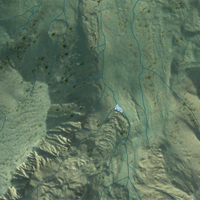 Second close-up of the map of Mammoth Lakes, California print showing more streets and buildings