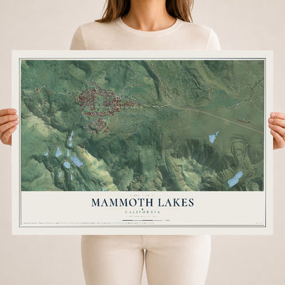 Map of Mammoth Lakes, California, 18 x 24 inch unframed archival matte print