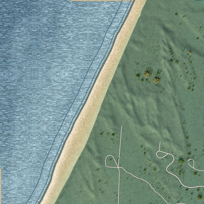Close-up of the map of Manchester, California print showing street and building detail