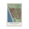 Map of Manhattan Beach, California, 12 x 18 inch unframed archival matte print