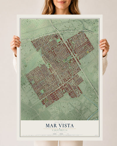 Map of Mar Vista, California, 24 x 36 inch unframed archival matte print