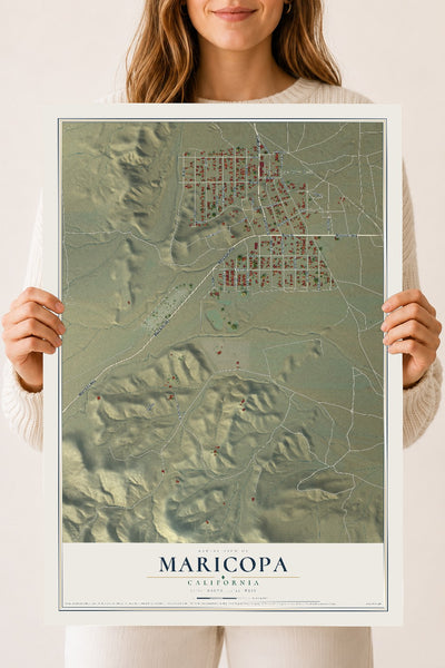 Map of Maricopa, California, 18 x 24 inch unframed archival matte print