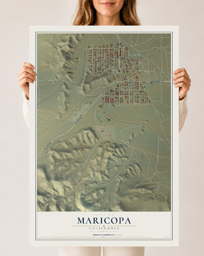 Map of Maricopa, California, 24 x 36 inch unframed archival matte print