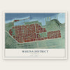 Marina District, California map print, the full design