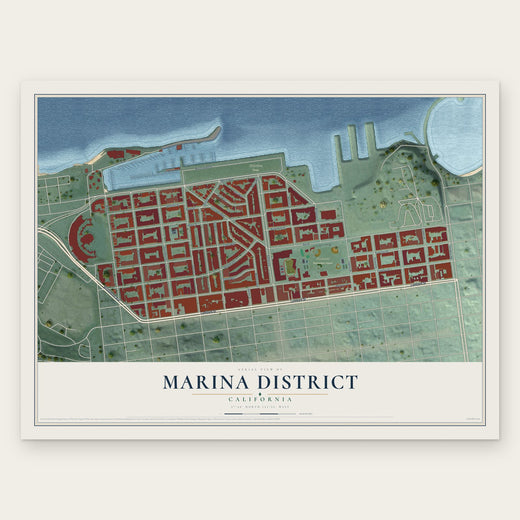 Marina District, California map print, the full design