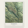 Mariposa, California map print, the full design