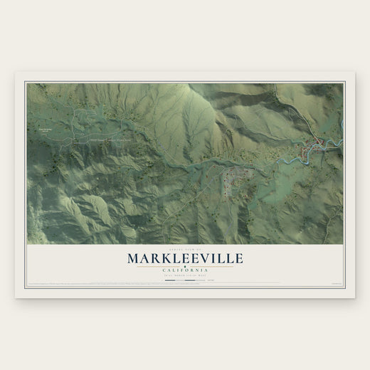 Markleeville, California map print, the full design