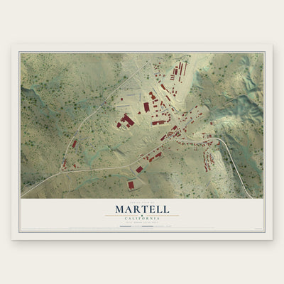 Martell, California map print, the full design