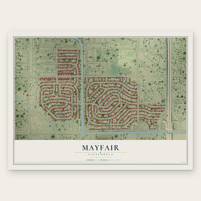 Mayfair, California map print, the full design