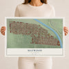 Map of Maywood, California, 12 x 18 inch unframed archival matte print