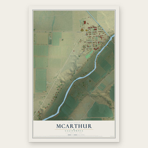 McArthur, California map print, the full design