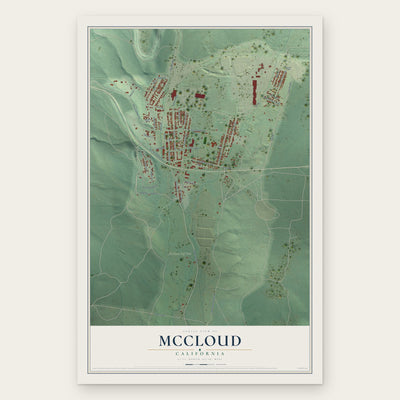 McCloud, California map print, the full design