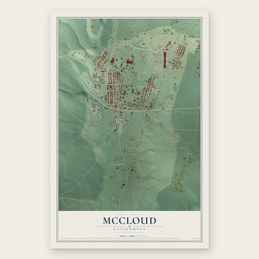 McCloud, California map print, the full design