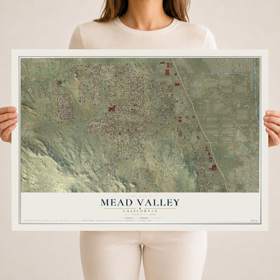 Map of Mead Valley, California, 18 x 24 inch unframed archival matte print