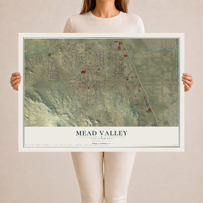 Map of Mead Valley, California, 24 x 36 inch unframed archival matte print