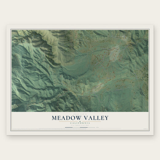 Meadow Valley, California map print, the full design