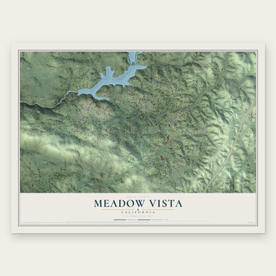 Meadow Vista, California map print, the full design