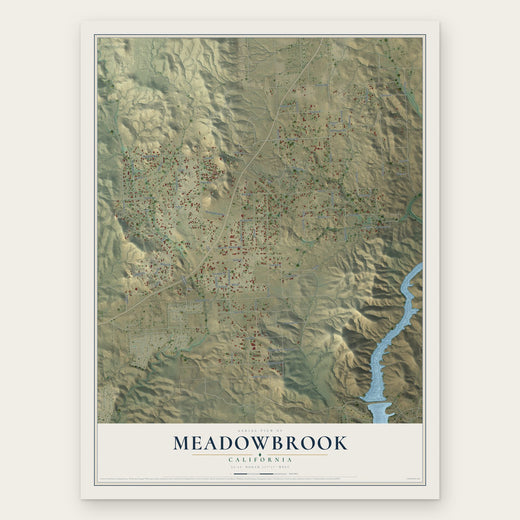 Meadowbrook, California map print, the full design