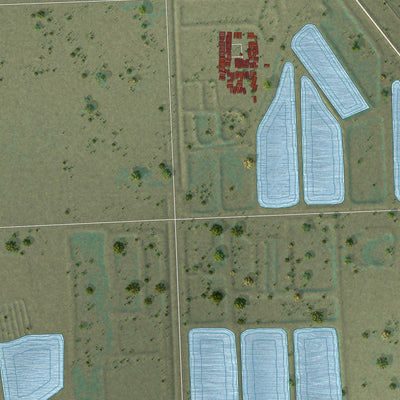 Second close-up of the map of Mecca, California print showing more streets and buildings
